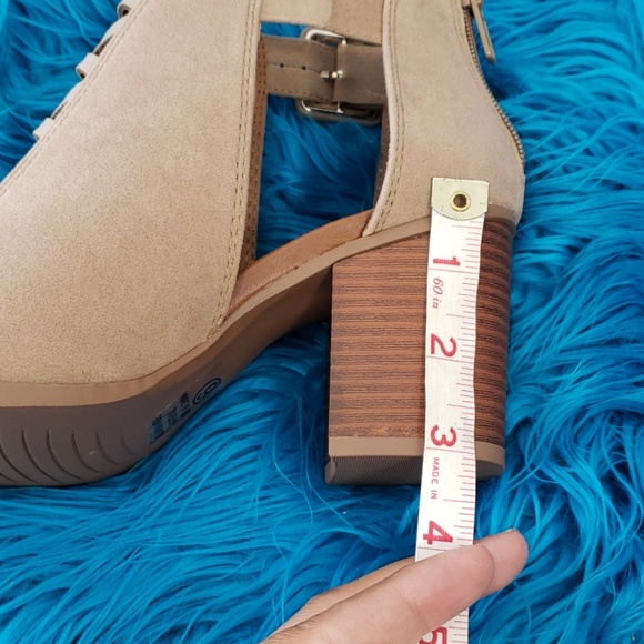 New Soda criss cross Peep toe Booties wood - Picture 7 of 7